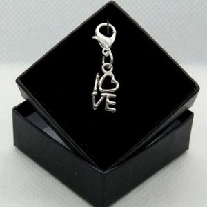 I love planner charm clipon zipper pull heart clip